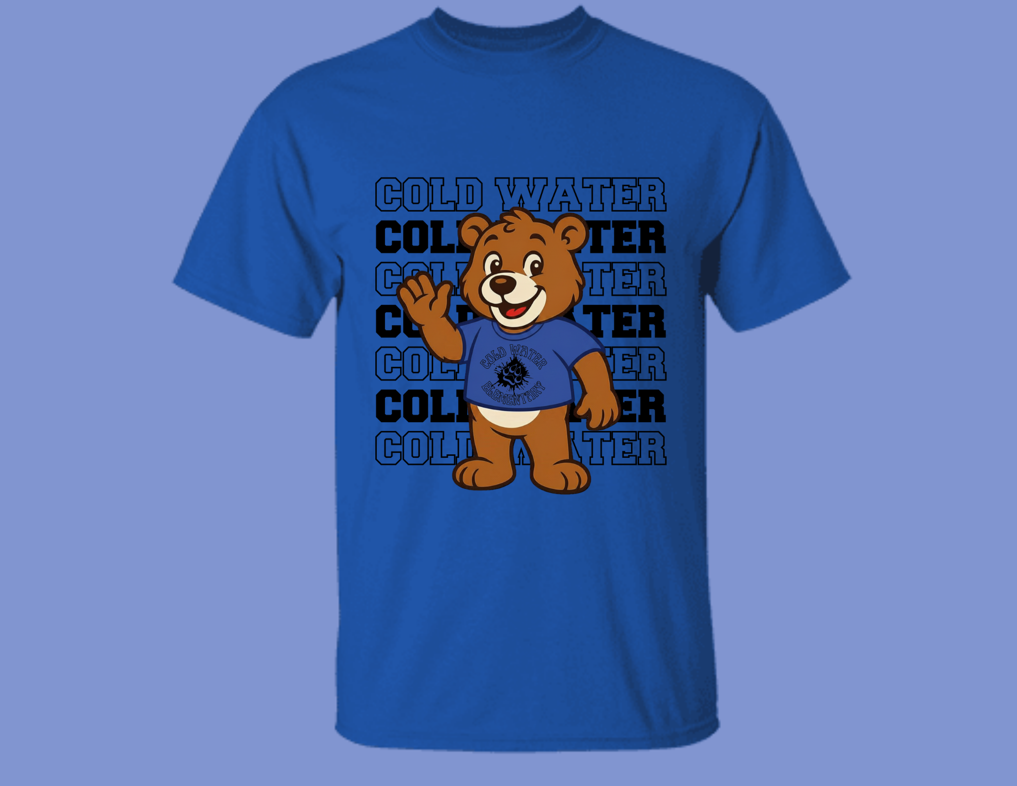 Adult Cold Water Elementary Black Print Tee