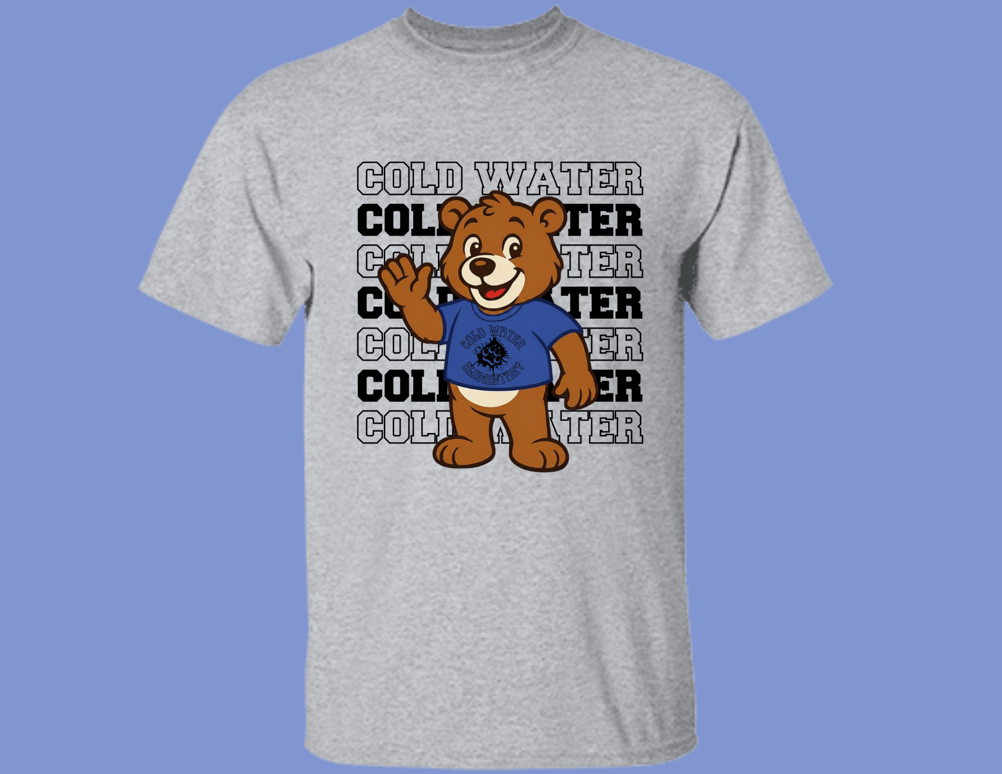 Adult Cold Water Elementary Black Print Tee